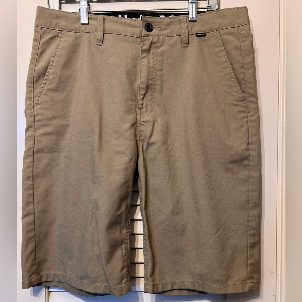 Hurley Shorts Adult Size 32 Flat Front Chino Brown Mens